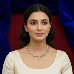 JEWTRI Luxury American Diamond & Pearl Embellished Necklace Set Alloy ...