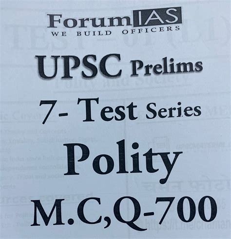 Forum IAS Prelims 2026 Tests Polity 700MCQs Xerox Printed Material[Eng ...