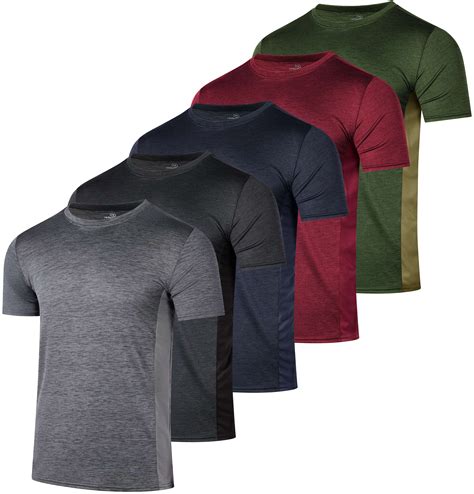 Real Essentials 5 Pack: Men’s Dry-Fit Moisture Wicking Active Athletic ...