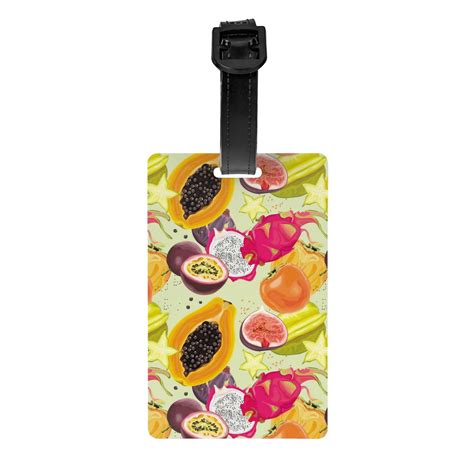 Luggage Tags for Suitcases, star fruit Papaya Leather Bag Luggage Tags ...