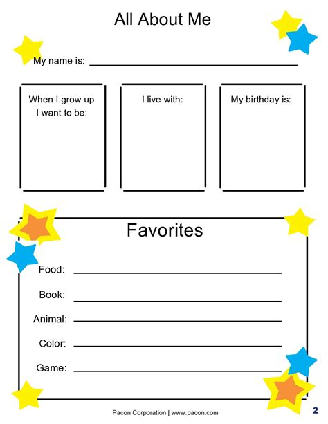 All About Me Template