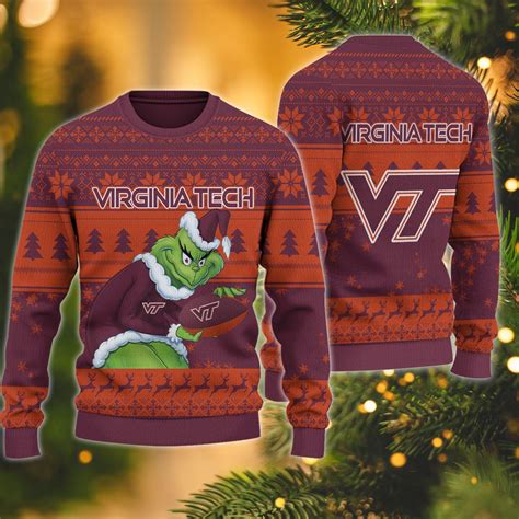 Virginia Tech Hokies Grinch Ugly Christmas Sweater – Nousty