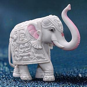 KRAFTSKALA White Elephant Showpiece Marble Resin Statue