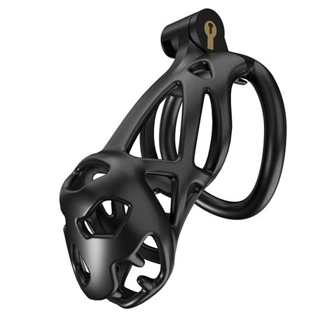 Cock Cage 3D Printed Black Ghost Head - Chastity Cage