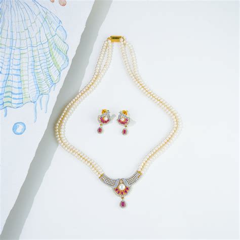 Sparkling Red Stone Freshwater Pearl | Darpan Mangatrai – Darpan ...