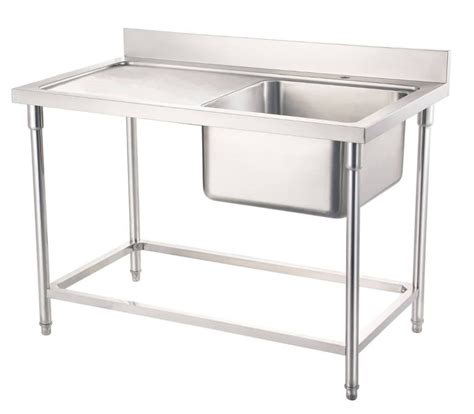 Stainless Steel Single Bowl Sink Table 1200mm • Murah Kitchen ...
