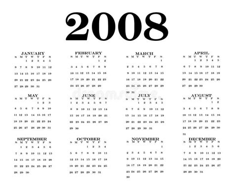 2008日历 库存例证. 插画 包括有 期间, 机构, 周末, 时间, 设计, 日历, 计划, 通用, 公用 - 3810912