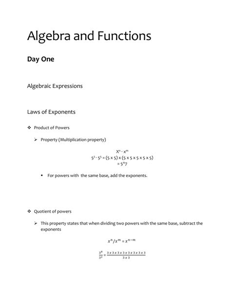 Image result for Examples of Algebra Functions
