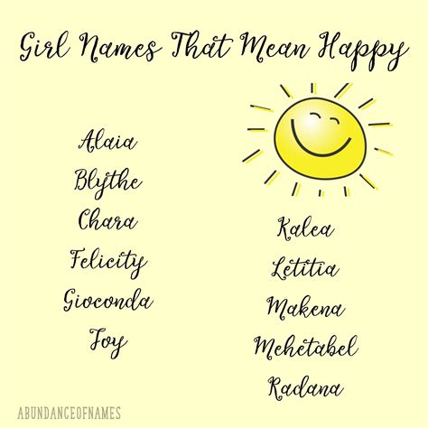 Baby Girl Names Meaning Happiness at Ava Oshaughnessy blog