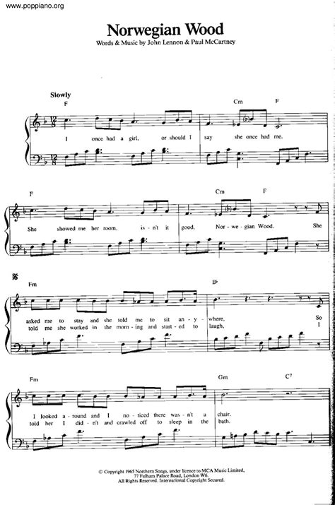 The Beatles-Norwegian Wood Sheet Music pdf, - Free Score Download ★