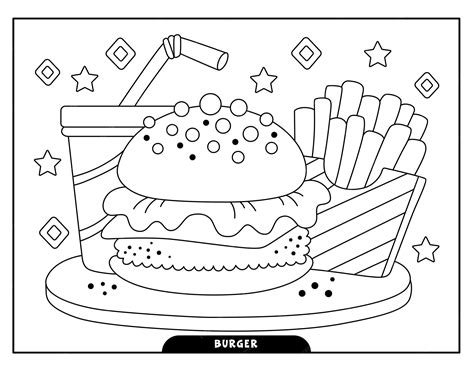 Premium Vector | Burger coloring pages for kids