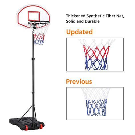 Yaheetech Basketball Portable Hoops & Goals,5.2-7ft Height-Adjustable ...