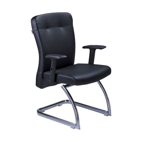 GP-178 Leatherette Visitor Chair by Geeken | PU Fixed Handle