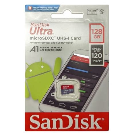 Sandisk 128GB Ultra microSDXC UHS-I Memory Card - 120MB/s, Class 10, U1 ...