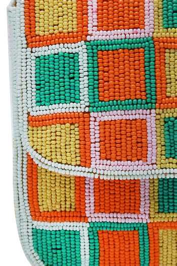 Buy Multi Color Beads Blossom Embellished Baguette Bag by The Tan Clan ...
