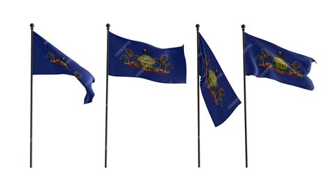 Premium Photo | 3D flags of Pennsylvania of 4 types Flag Pennsylvania ...