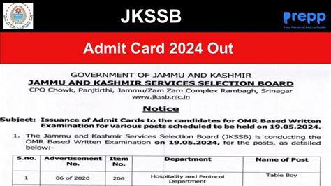JKSSB Admit Card 2024 Out for Operator and Other Posts: Direct Link Here