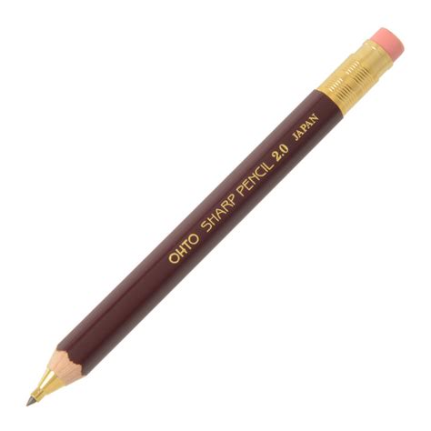 OHTO Mechanical Pencil Wood Sharp with Eraser 2.0, 2.0mm, Burgundy Body ...