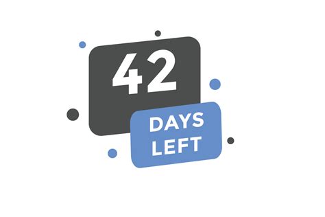 42 days Left countdown template. 42 day Countdown left banner label ...