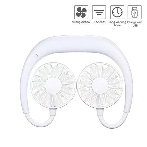 Hand Free Personal Fan - Portable USB Battery Rechargeable Mini Fan ...