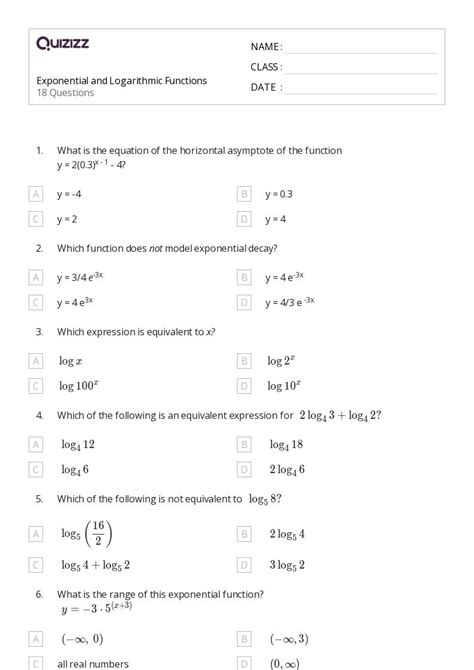 50+ derivatives of logarithmic functions worksheets on Quizizz | Free ...