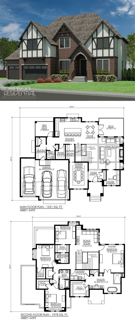 Tudor Abbey-3499 - Robinson Plans | Dream house plans, Cottage house ...
