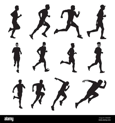 Running man silhouette collection set Stock Vector Image & Art - Alamy