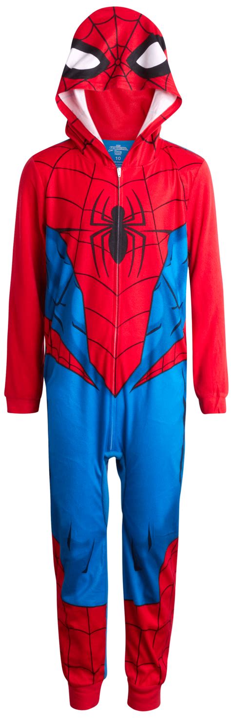 Marvel Boys' Spider-Man Onesie - Fleece Costume Cosplay Sleepwear ...
