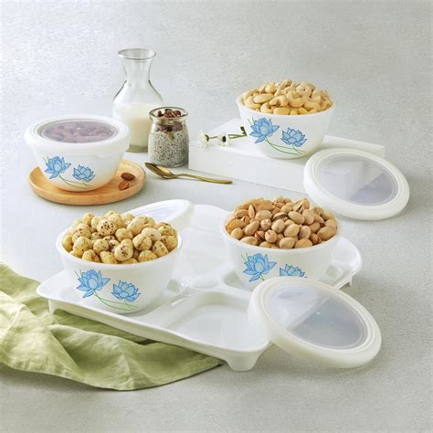 Buy CELLO Tiffany Neelkamal Dry Fruit Set | Set of 4 | Serving Bowl ...