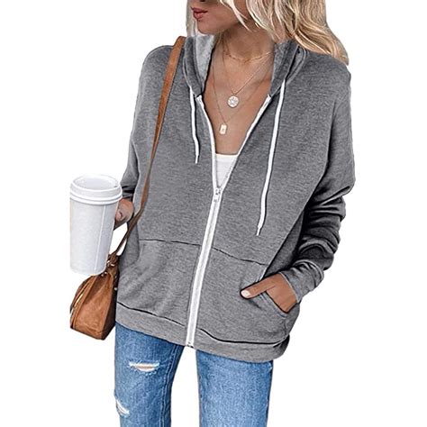 Aayomet Lightweight Zip Up Hoodies for Women Hooded Sweatshirts Long ...
