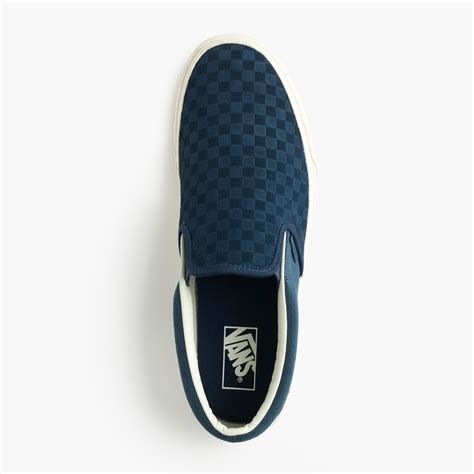 J.Crew Vans Checkerboard Suede Slip-Ons in Blue for Men - Lyst