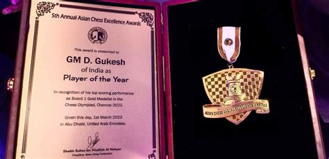 Asian Chess Excellence Awards 2023: Gukesh receives Player of the Year ...