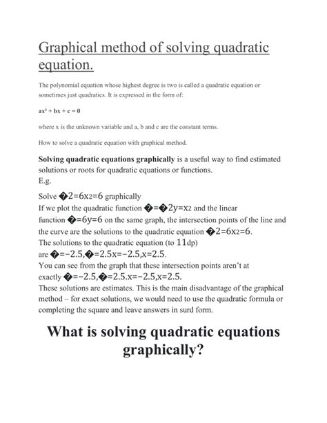 Image result for Quadratic Equations Graphical Method