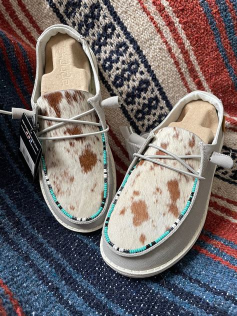 Women's Cowhide Hey Dudes at Melva Rainey blog