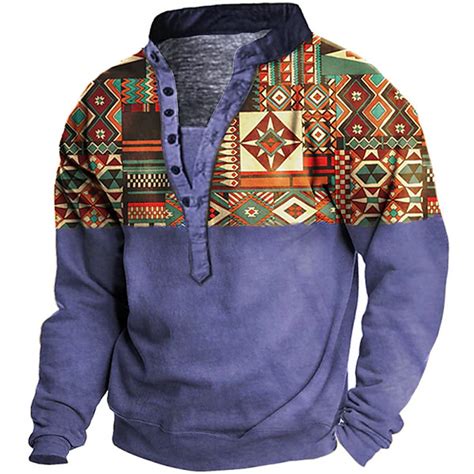 Men's Graphic Prints Sweatshirt Pullover Long Sleeve Sweatshirt V Neck ...