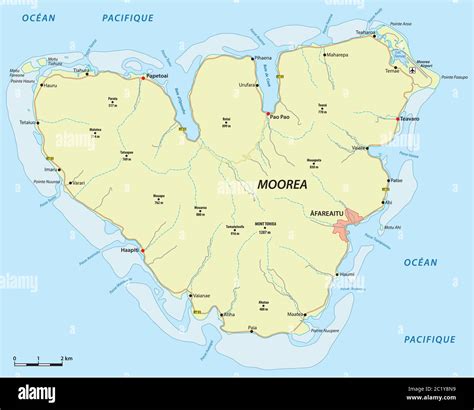 Map of moorea island Cut Out Stock Images & Pictures - Alamy