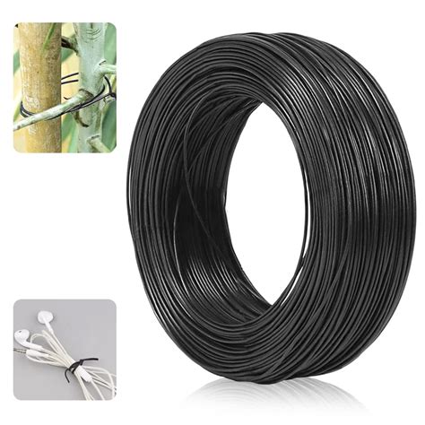 Tancuder Coated Wire Twist Ties Black Garden Wire Coil Plastic ...