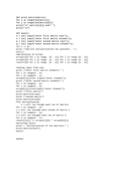 Image result for A Simple Multiplication Table Generator Using Matrix in Python
