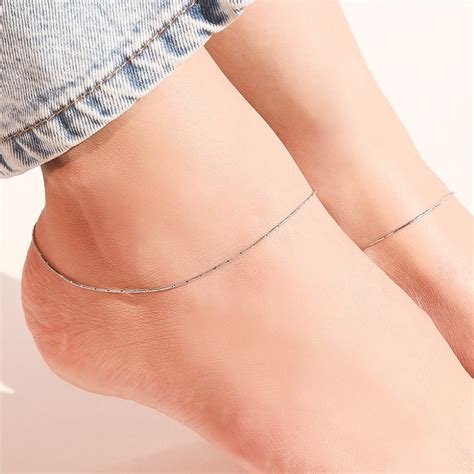 Sleek Minimal Chain 925 Silver Anklet- PAIR - Valentine's Gift – Zavya