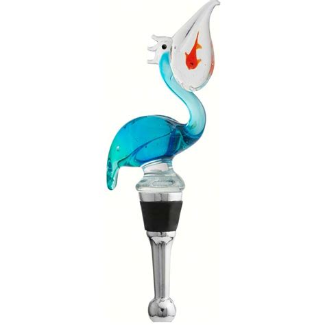 GC Home & Garden 4.75" Blue and Clear Pelican With Fish Design Hand ...