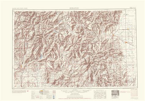 Topographical Map - Durango Colorado Sheet - USGS 1953 - 23 x 32.95 ...
