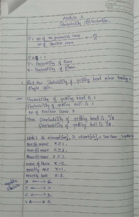 Module 3 Probability Distribution: Key Concepts and Formulas - Studocu