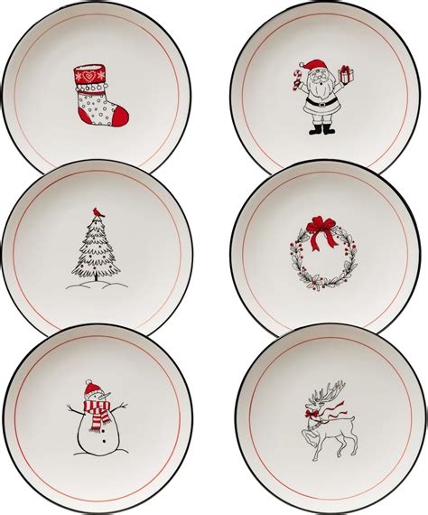 Amazon.com | LEHAHA Ceramic Christmas Plates, 6 inch Porcelain Holiday ...