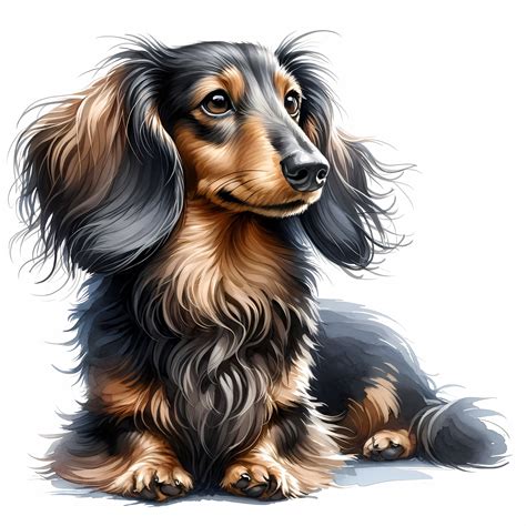 Longhaired Dachshund Clipart - 10 High Quality Jpgs - Digital Download ...