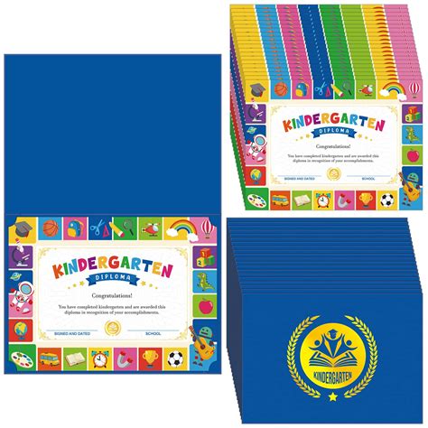 Buy 20 Set Kindergarten Diplomas Kit Graduation Certificate Holders and ...