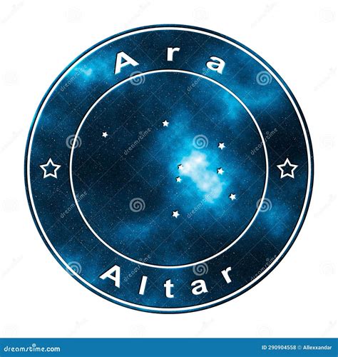 Ara The Altar Constellation On A Starry Space Background With The Names ...