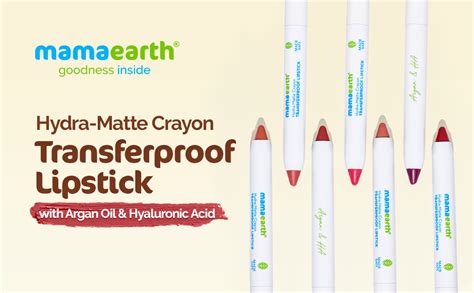 Buy Mamaearth Hydra-Matte Crayon Transferproof Lipstick With Argan Oil ...