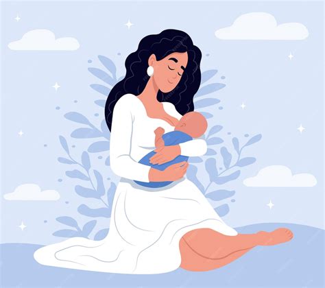 Premium Vector | Illustration of breastfeeding a mother breastfeeds a ...