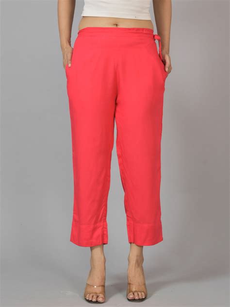 Pack Of 2 Womens Black And Gajri Ankle Length Rayon Culottes Trouser C ...