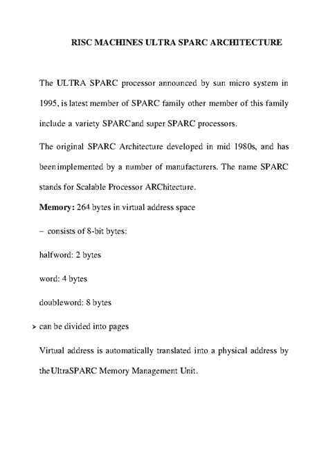 RISC Machines Ultra Sparc Architecture - RISC MACHINES ULTRA SPARC ...